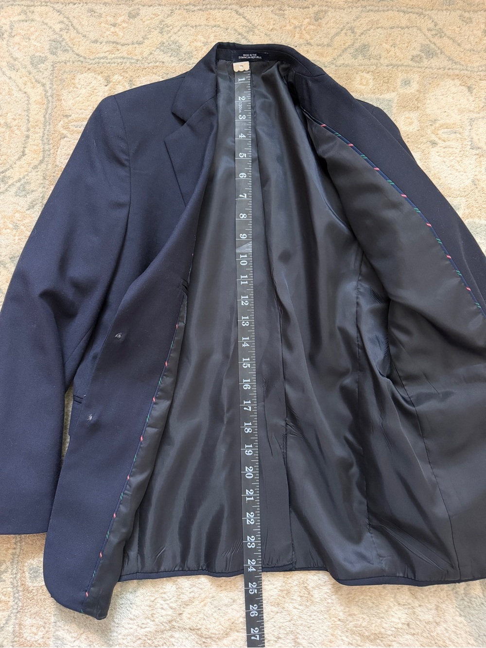 Chaps Boys Navy Blue Blazer Size 12 Regular Single Vent - Picture 8 of 11